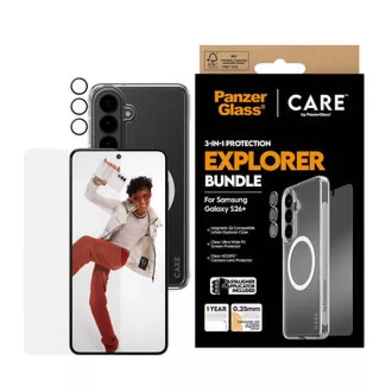 Screen protector PanzerGlass CARE 3-in-1 for Samsung Galaxy S Plus 2026 — PanzerGlass CARE set
