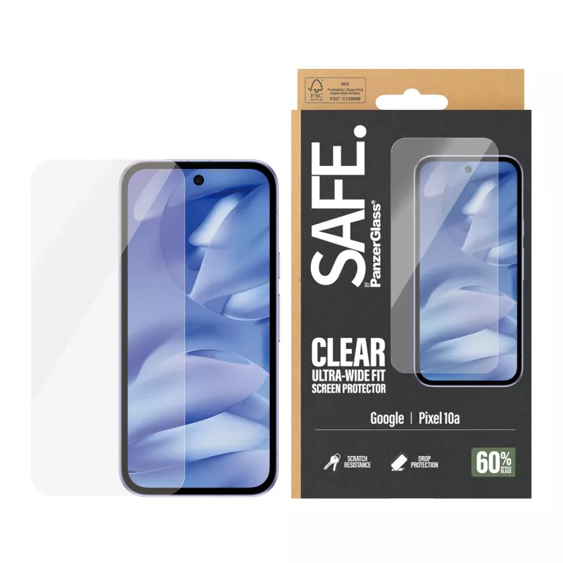 PanzerGlass SAFE. by ® Screen Protector Google Pixel 10a 5G | Ultra-Wide Fit