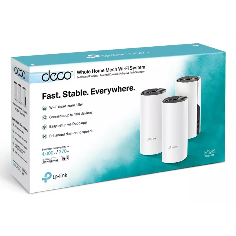 TP-Link AC1200 Whole-Home Mesh Wi-Fi System(3-pack), White, Internal, Mesh system, Power, Status, Dual-band (2.4 GHz / 5 GHz), Wi-Fi 5 (802.11ac)