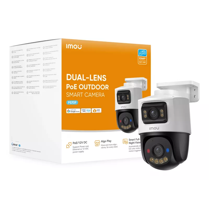 IMOU PS70F Spherical IP Security Camera Outdoor Ceiling, 2880×1620, 3.6mm, 8x Digital Zoom, Wired