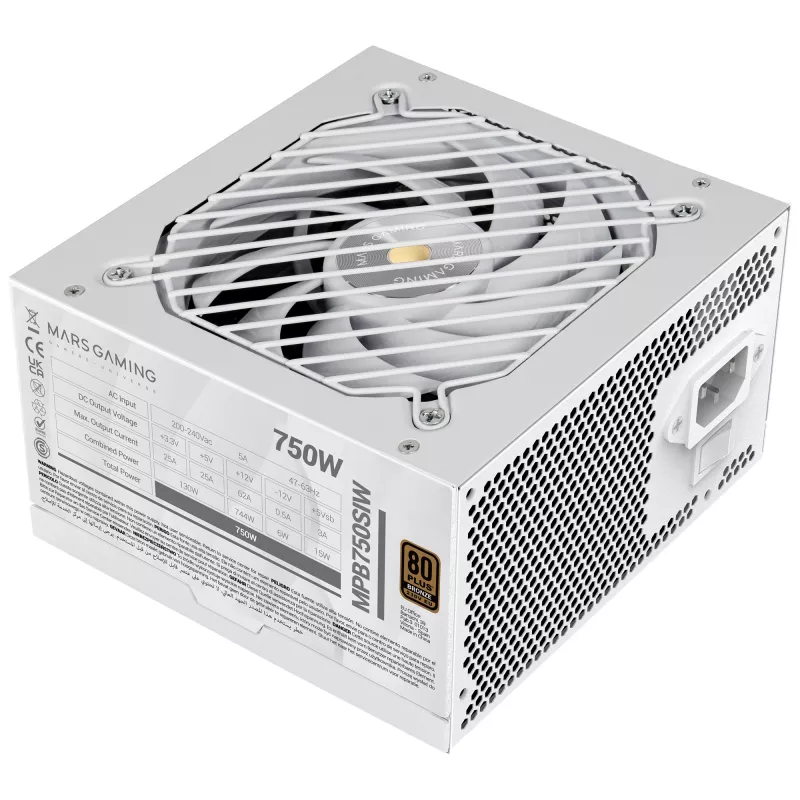 Mars Gaming MPB750SIW power supply unit 750 W 24-pin ATX ATX White