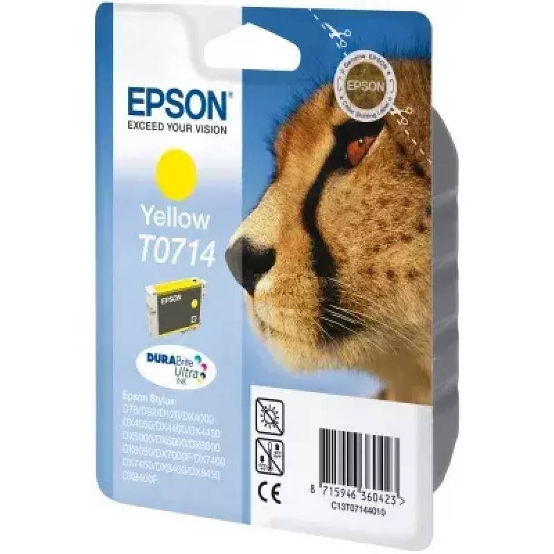 Epson Cheetah Singlepack Yellow T0714 DURABrite Ultra Ink