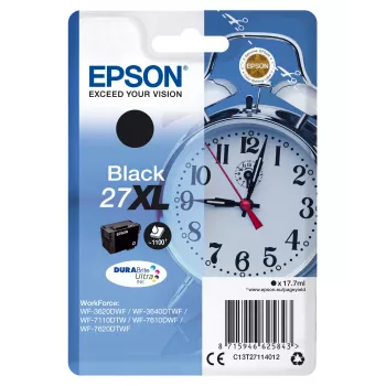 Epson Alarm clock Singlepack Black 27XL DURABrite Ultra Ink, High (XL) Yield, Black, Pigment-based ink, 17.7 ml, 1 pc(s), 1100 pages