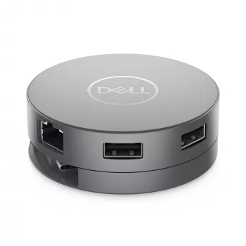 DELL Pro 7-in-1 USB-C Travel Hub - DA310, Wired, USB 3.2 Gen 2 (3.1 Gen 2) Type-C, 10,100,1000 Mbit/s, Silver, 3840 x 2160 pixels, 1920 x 1080 pixels