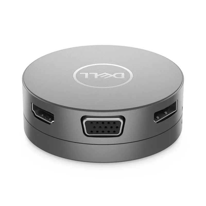 DELL Pro 7-in-1 USB-C Travel Hub - DA310, Wired, USB 3.2 Gen 2 (3.1 Gen 2) Type-C, 10,100,1000 Mbit/s, Silver, 3840 x 2160 pixels, 1920 x 1080 pixels