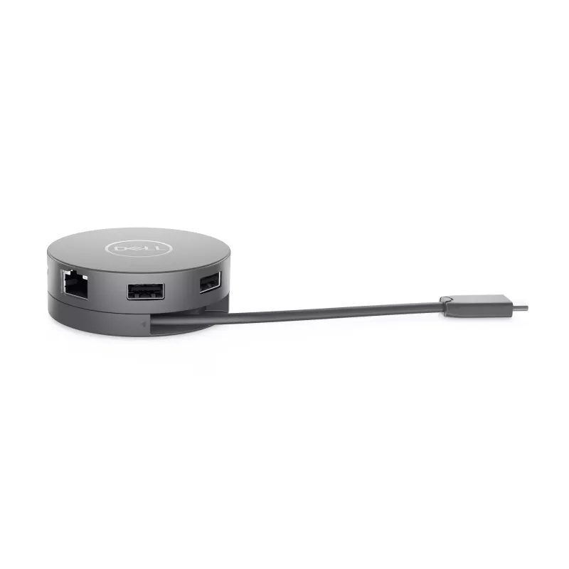 DELL Pro 7-in-1 USB-C Travel Hub - DA310, Wired, USB 3.2 Gen 2 (3.1 Gen 2) Type-C, 10,100,1000 Mbit/s, Silver, 3840 x 2160 pixels, 1920 x 1080 pixels