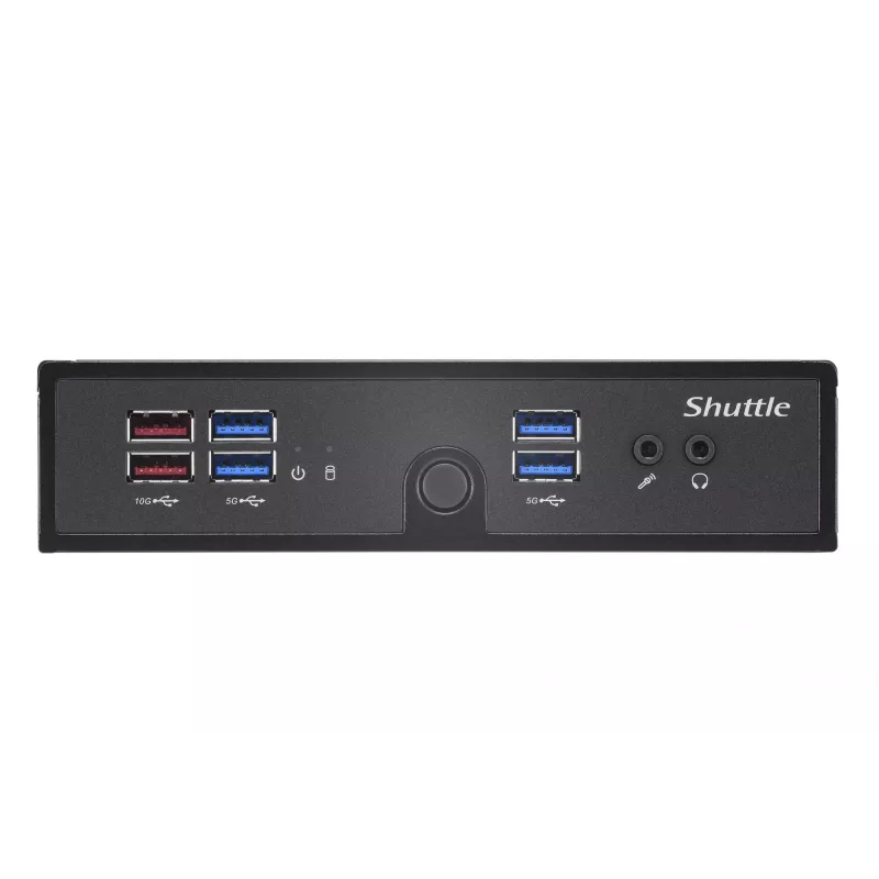 Shuttle XPC slim Barebone DS50U, Intel Celeron 7305, 2x LAN (1x 2.5Gbit ,1x 1Gbit), 1xCOM,1xHDMI,1xDP, 1x VGA, fanless, 24/7 permanent operation