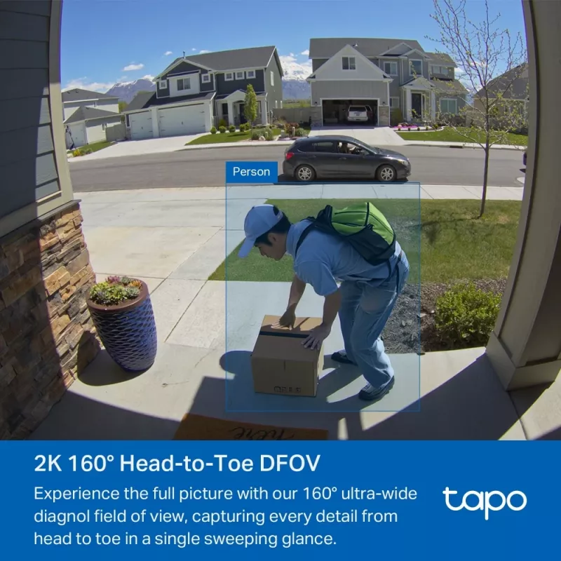 TP-Link Tapo Video Doorbell Camera 1 × D210, 1 × D100C, H.264, 3 MP, 2304 x 1296 pixels, 1296p, CMOS, 25.4 / 3 mm (1 / 3 inch)