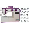 Sewing machine Lucznik Teresa portable lightweight — model Teresa, domestic electric sewing machine, basic stitch functions, white-violet