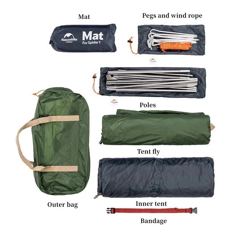 Cycling ultralight tent 1 nh18a095-d-forest green NATUREHIKE
