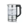 Electric kettle SEVERIN WK3458, 0.5 L, 1100 W, glass & stainless steel, 5 temperature settings, cordless