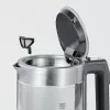 Electric kettle SEVERIN WK3458, 0.5 L, 1100 W, glass & stainless steel, 5 temperature settings, cordless