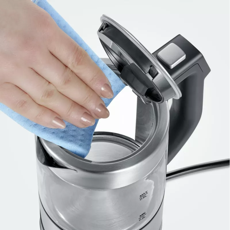 Electric kettle SEVERIN WK3458, 0.5 L, 1100 W, glass & stainless steel, 5 temperature settings, cordless