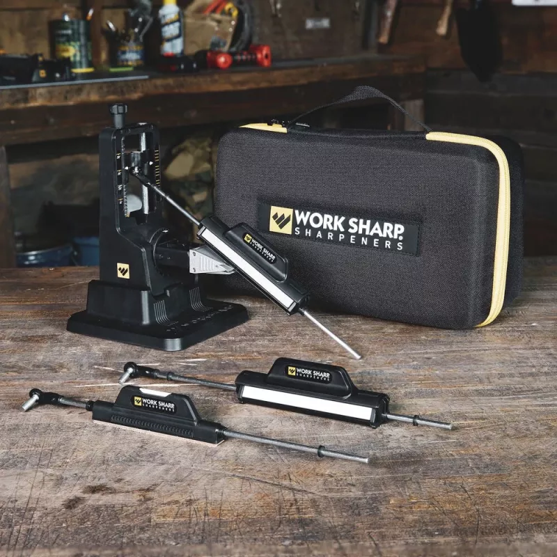 Pull-through Knife Sharpener Work Sharp Precision Adjust Elite 09DX066 — adjustable angle, diamond stones, leather finish, nylon housing