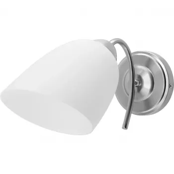 Wall lamp ActiveJet NIKITA nickel E27 single‑light, round metal shade, IP20, 220–240V, max 60W