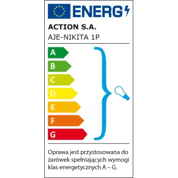 Wall lamp ActiveJet NIKITA Patyna E27 single‑bulb, metal housing, IP20, 220–240V, 60W, white glass