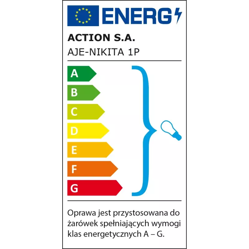 Wall lamp ActiveJet NIKITA Patyna E27 single‑bulb, metal housing, IP20, 220–240V, 60W, white glass
