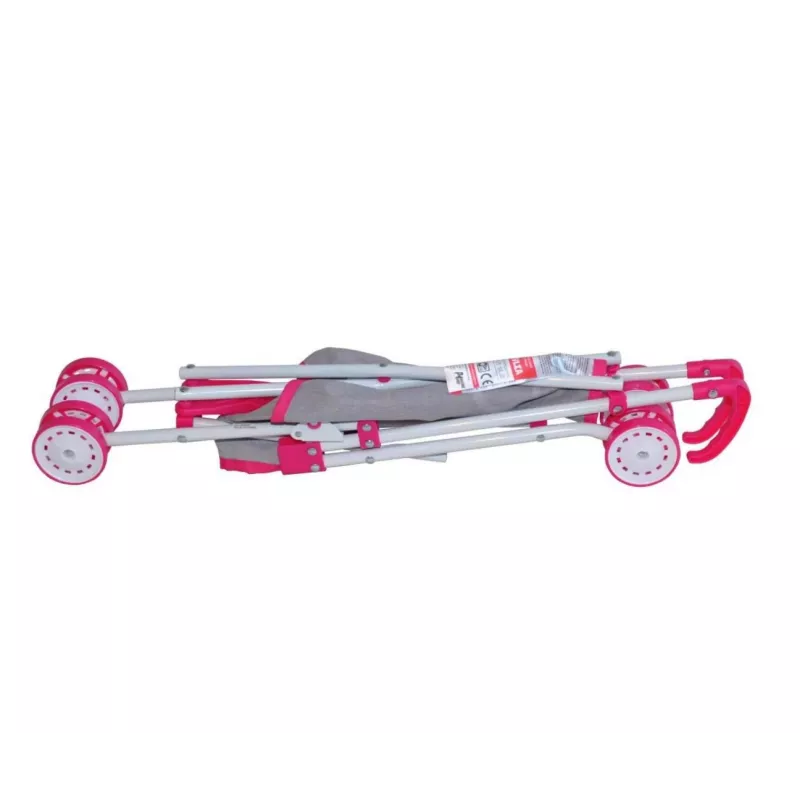 Stroller milly mally Julia Prestige Pink — lightweight compact doll stroller, model 2722