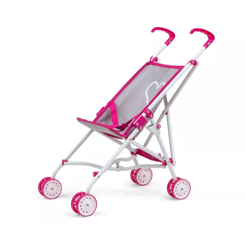 Stroller milly mally Julia Prestige Pink — lightweight compact doll stroller, model 2722