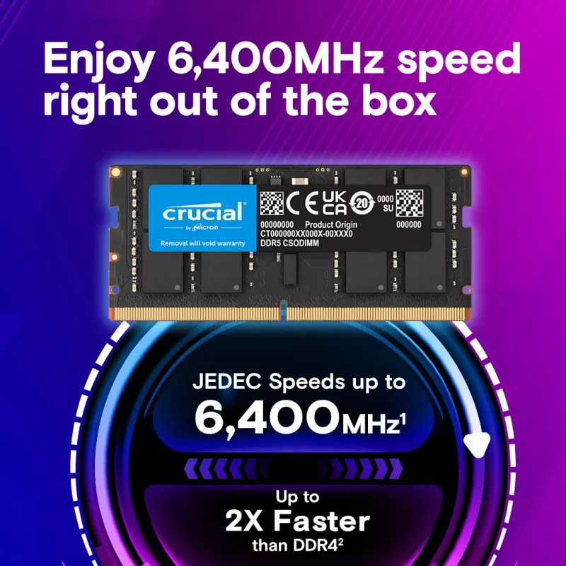 Notebook memory DDR5 CSODIMM 32GB (1*32GB)/6400 CL52