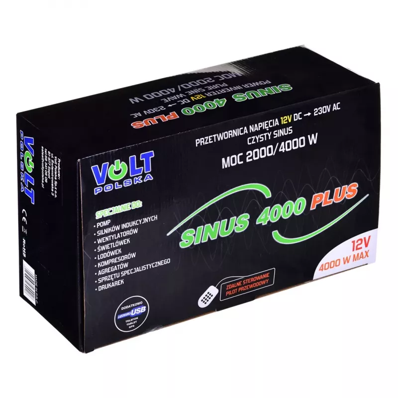 Power inverter Volt Sinus 4000 Plus 4000W 12V — pure sine, 4000 W continuous, 12 V DC input