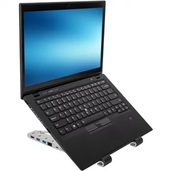 Portable Stand with Integrated Dock Docking station + notebook holder USB-C 3.2 Gen 1 Thunderbolt 3
