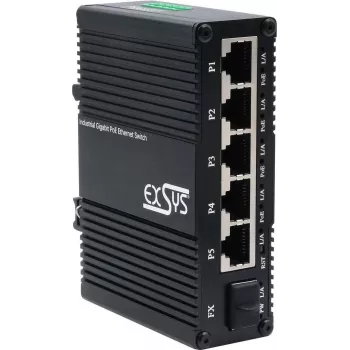 Switch Exsys EX-62030MPOE-SFP — Mini Gigabit 5+1 PoE+ Web-Managed switch with 5 Gigabit + 1 SFP