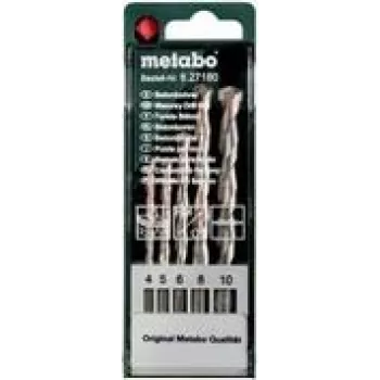 Concrete spiral drill bit set Metabo 627180000 — 5 pieces: 4, 5, 6, 8, 10 mm