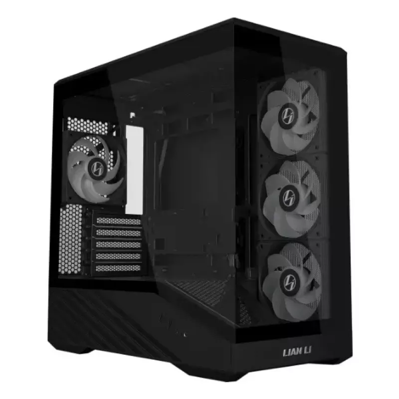 Mini Tower PC Case Lian Li Vector V100R MINI — Mini-ITX/Micro-ATX, tempered glass, 3x120mm side + 1x120mm rear fans, 2x 2.5 inch + 1x 3.5 inch bays, black