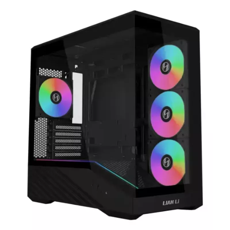 Mini Tower PC Case Lian Li Vector V100R MINI — Mini-ITX/Micro-ATX, tempered glass, 3x120mm side + 1x120mm rear fans, 2x 2.5 inch + 1x 3.5 inch bays, black