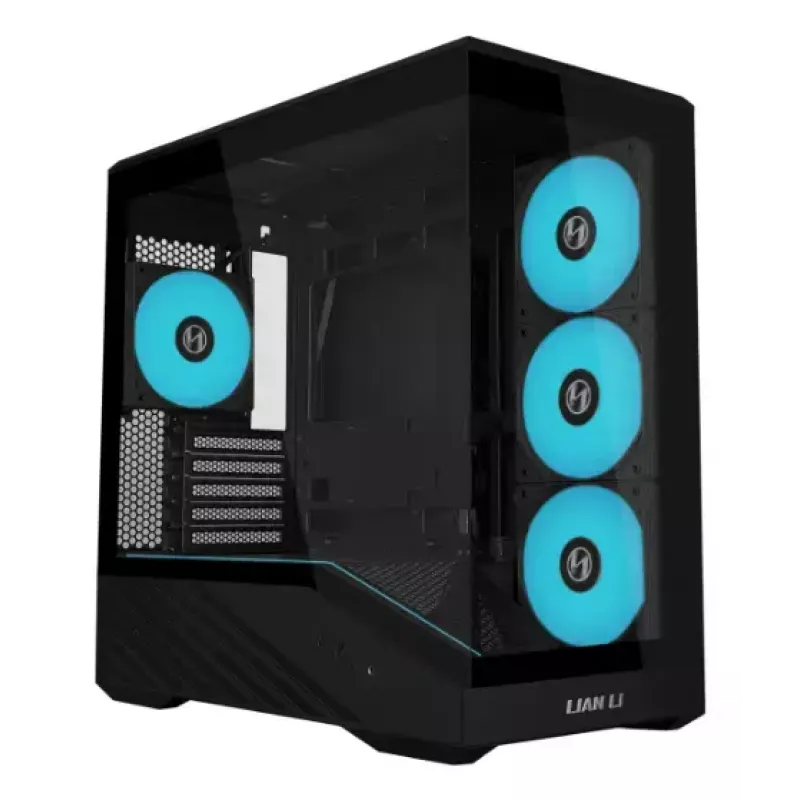 Mini Tower PC Case Lian Li Vector V100R MINI — Mini-ITX/Micro-ATX, tempered glass, 3x120mm side + 1x120mm rear fans, 2x 2.5 inch + 1x 3.5 inch bays, black
