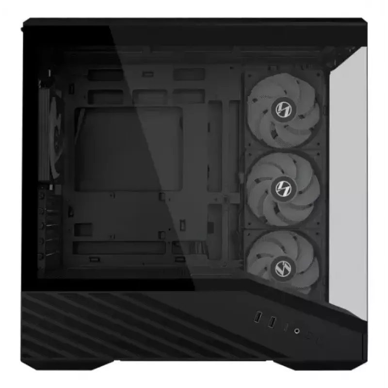 Mini Tower PC Case Lian Li Vector V100R MINI — Mini-ITX/Micro-ATX, tempered glass, 3x120mm side + 1x120mm rear fans, 2x 2.5 inch + 1x 3.5 inch bays, black