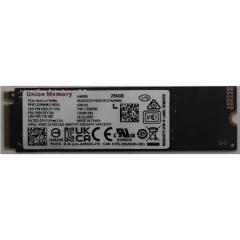 Internal M.2 PCIe NVMe SSD, Lenovo 256GB, MPN 5SS1D71750