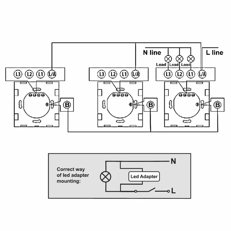 Wall light switch MACLEAN MCE712B single touch — smart single-gang switch
