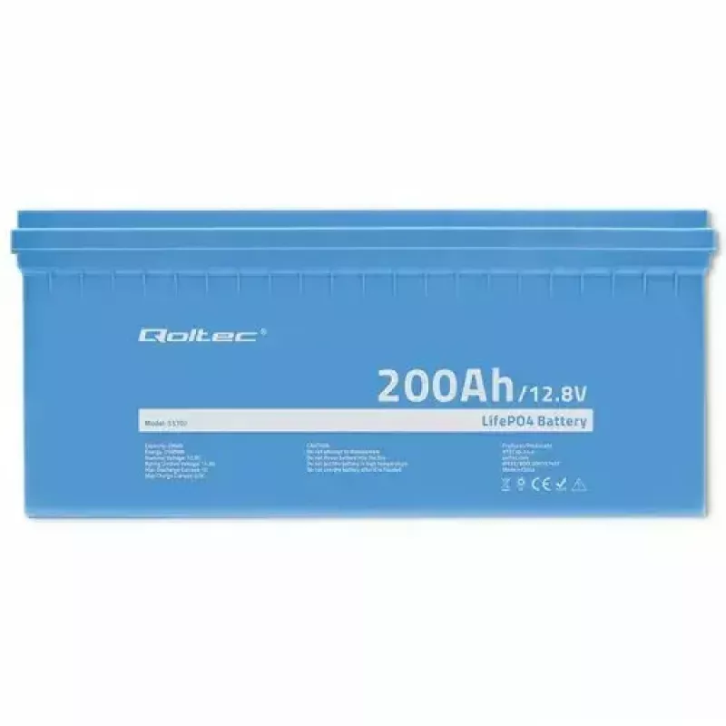 Qoltec 53707 Vehicle Battery Lithium Iron Phosphate 200 Ah 12.8 V