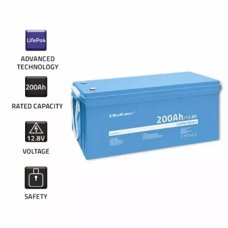 Qoltec 53707 Vehicle Battery Lithium Iron Phosphate 200 Ah 12.8 V