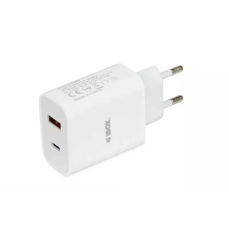 Indoor Charger iBox C-36 Universal White USB Fast Charging