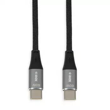USB Type-C hub IBOX IKUTC1B — 4-port USB hub with USB-C input and 4 × USB-A ports, USB 2.0, 1 m braided cable, max 3 A, black