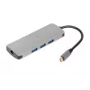 Interface hub IBOX IUH3RJ4K USB Type-C to USB 3.2 Gen 1 Type-A (3 ports), USB 3.2 Gen 2 Type-C, RJ-45, 5000 Mbit/s, Silver