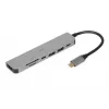Docking hub IBOX IUH3SL4K USB Type-C 5 Gbit/s, HDMI 4K@30Hz, PD up to 100W, 2x USB-A, 2x USB-C, card reader, silver