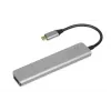 Docking hub IBOX IUH3SL4K USB Type-C 5 Gbit/s, HDMI 4K@30Hz, PD up to 100W, 2x USB-A, 2x USB-C, card reader, silver