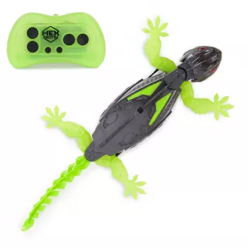 HEX BOTS | Interactive Toy Wall Crawler Gecko RC Robot | Green/Grey