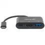 Manhattan USB-C Dock/Hub, Ports (x3): HDMI, USB-A and USB-C, 5 Gbps (USB 3.2 Gen1 aka USB 3.0), With Power Delivery (60W) to USB-C Port (Note additional USB-C wall charger and USB-