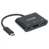 Manhattan USB-C Dock/Hub, Ports (x3): HDMI, USB-A and USB-C, 5 Gbps (USB 3.2 Gen1 aka USB 3.0), With Power Delivery (60W) to USB-C Port (Note additional USB-C wall charger and USB-
