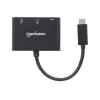Manhattan USB-C Dock/Hub, Ports (x3): HDMI, USB-A and USB-C, 5 Gbps (USB 3.2 Gen1 aka USB 3.0), With Power Delivery (60W) to USB-C Port (Note additional USB-C wall charger and USB-