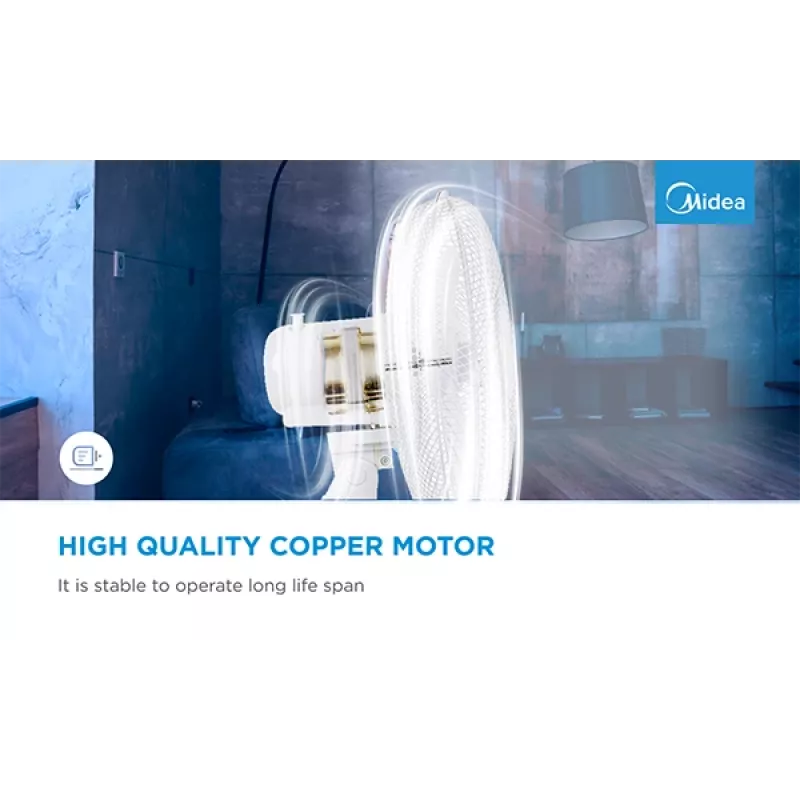 Table Fan Midea FT40-21M — 40 cm Diameter, 3 Speeds, Oscillation, 25 W, White