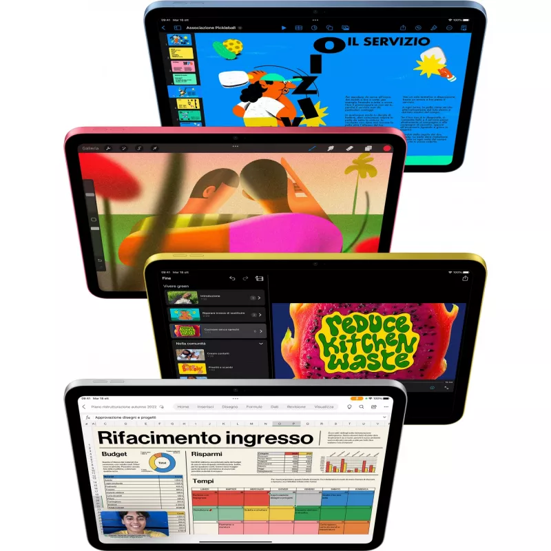 Apple iPad 10th Gen 10.9in Wi-Fi 64GB - Silver, 27.7 cm (10.9), 2360 x 1640 pixels, 64 GB, iPadOS 16, 477 g, Silver
