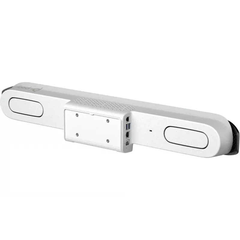 HP POLY POLY Studio X52 All‑In‑One Video Bar — 4K UHD, 30 fps, 95° FOV, 5x digital zoom, Wi‑Fi, Bluetooth, Android, White