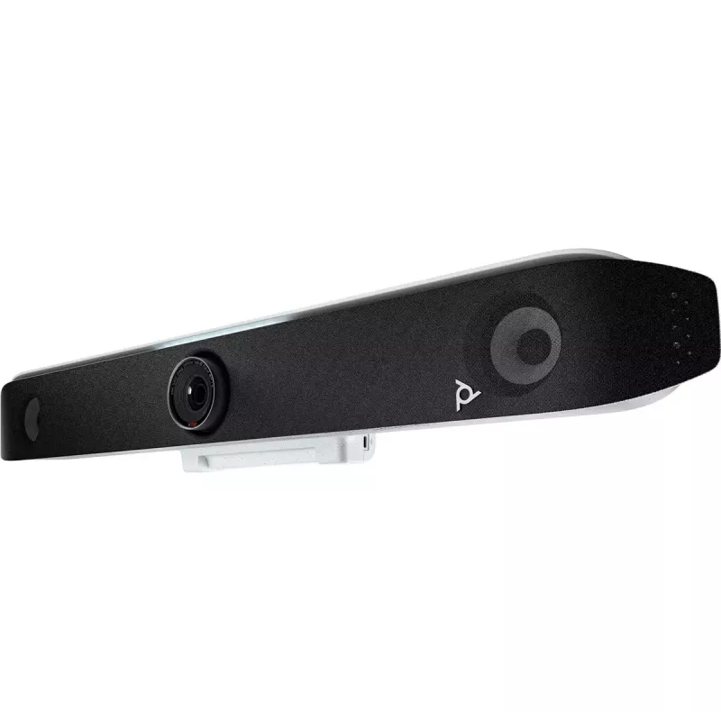 HP POLY POLY Studio X52 All‑In‑One Video Bar — 4K UHD, 30 fps, 95° FOV, 5x digital zoom, Wi‑Fi, Bluetooth, Android, White