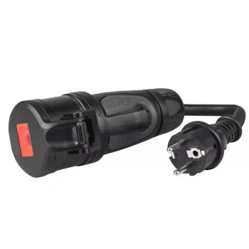 Electric vehicle charging cable Green Cell EVAK01, Type 1 to Schuko, 16 A, 230–400 V, 0.4 m, black